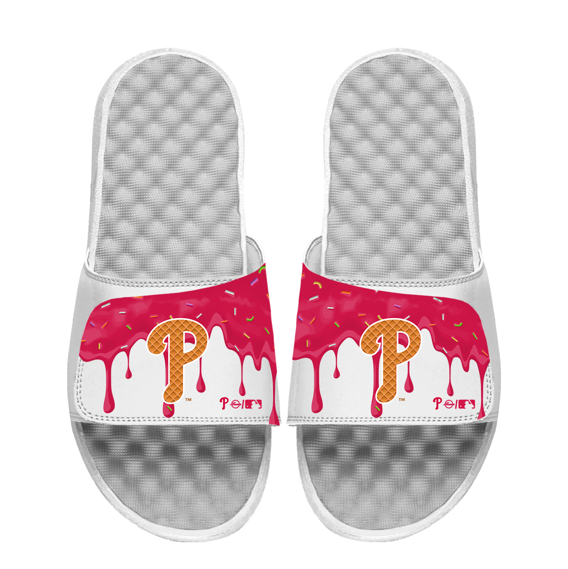 "Philadelphia Phillies Ice Cream Drip" Officially Licensed Slide Sandals