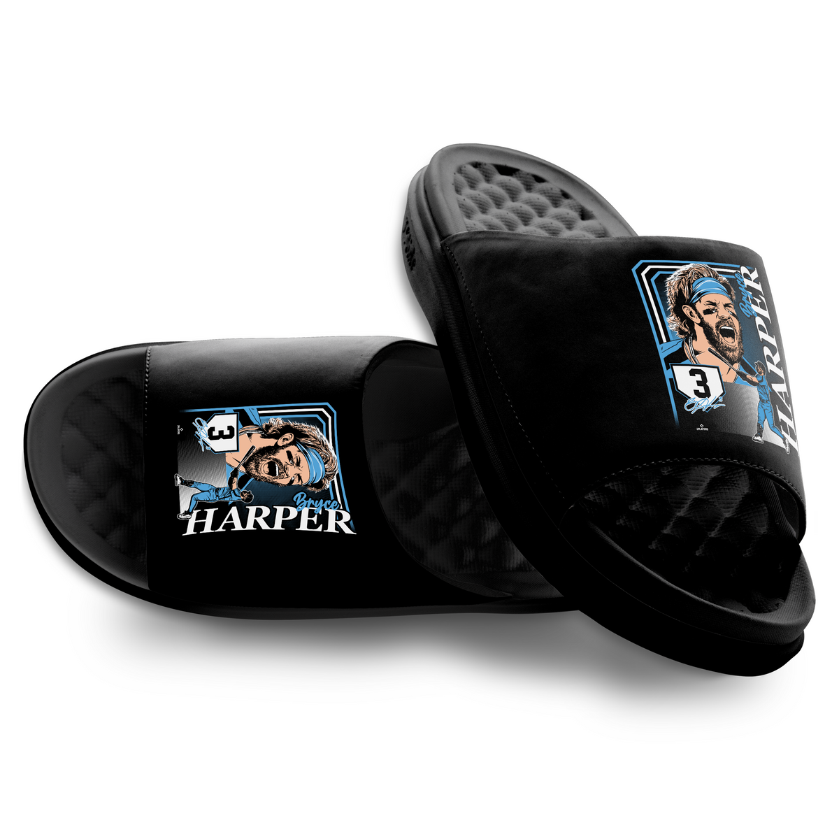 "Bryce Harper Portrait" Officially Licensed Slide Sandls