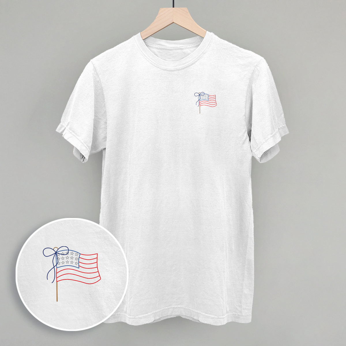 American Flag With Bow (Left Chest) product image 5
