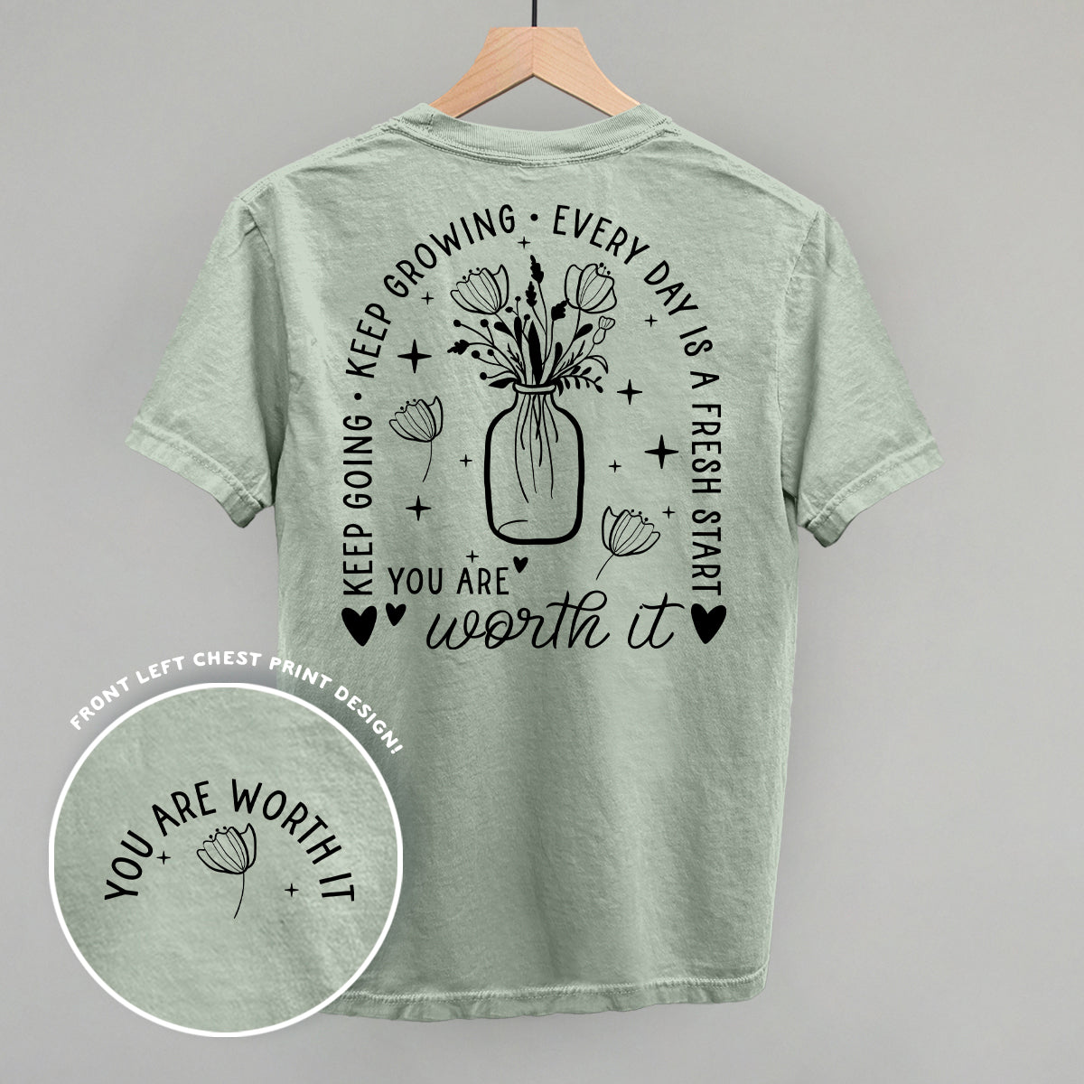 You Are Worth It Black Floral (Back Print) product image 1