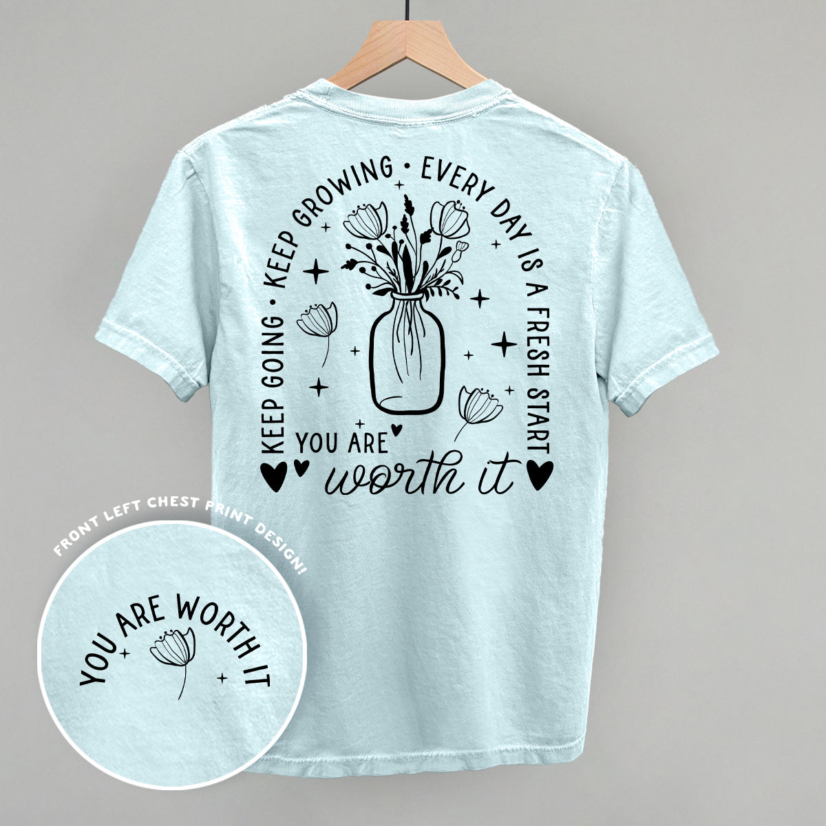 You Are Worth It Black Floral (Back Print) product image 3