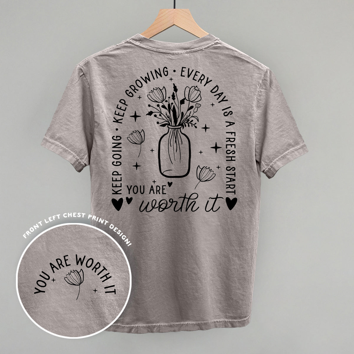 You Are Worth It Black Floral (Back Print) product image 4