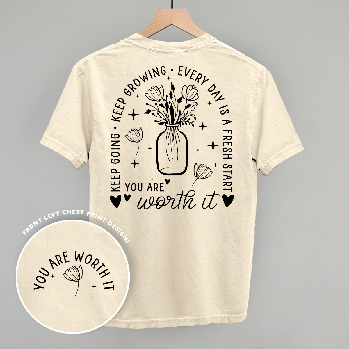 You Are Worth It Black Floral (Back Print) product image 5
