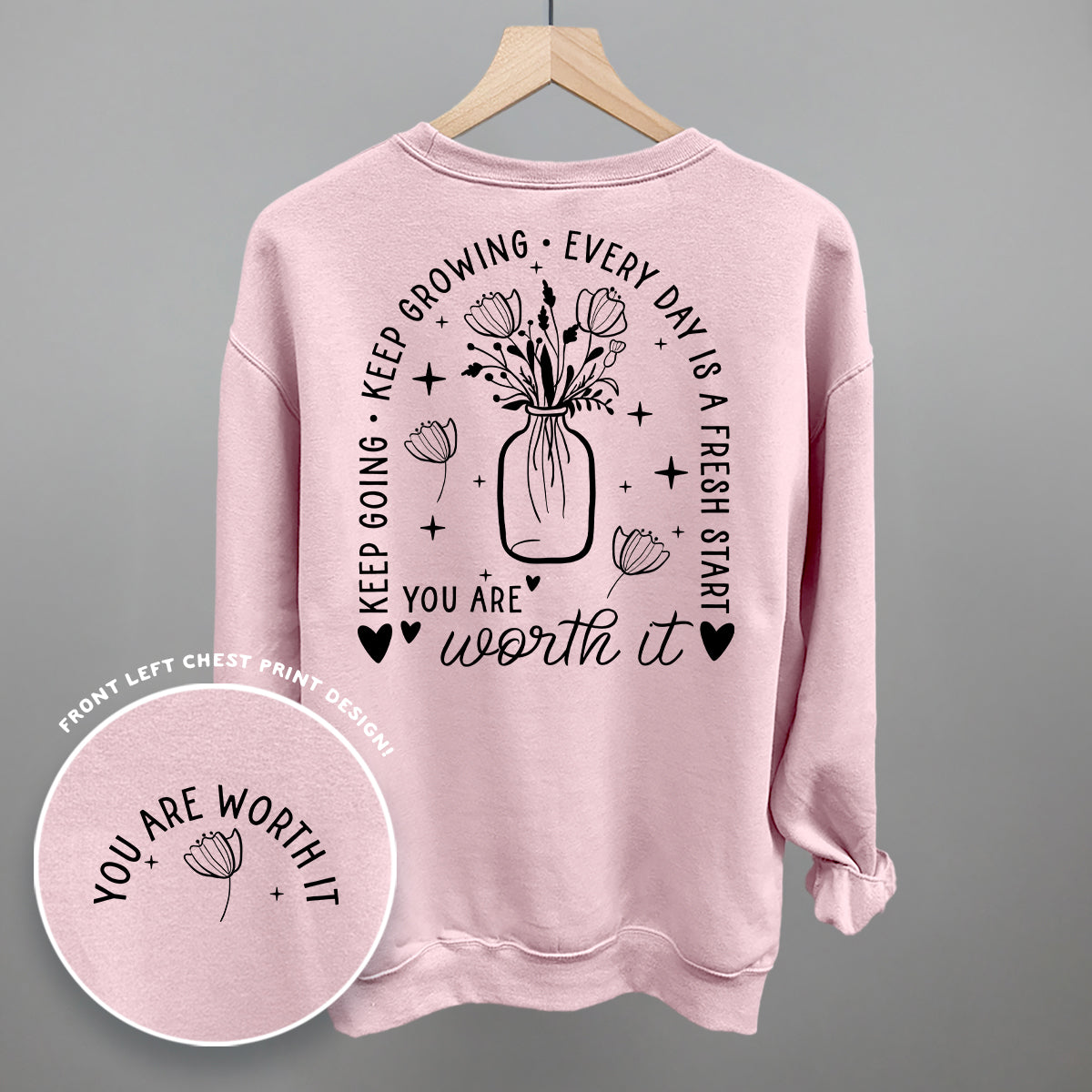 You Are Worth It Black Floral (Back Print) product image 8
