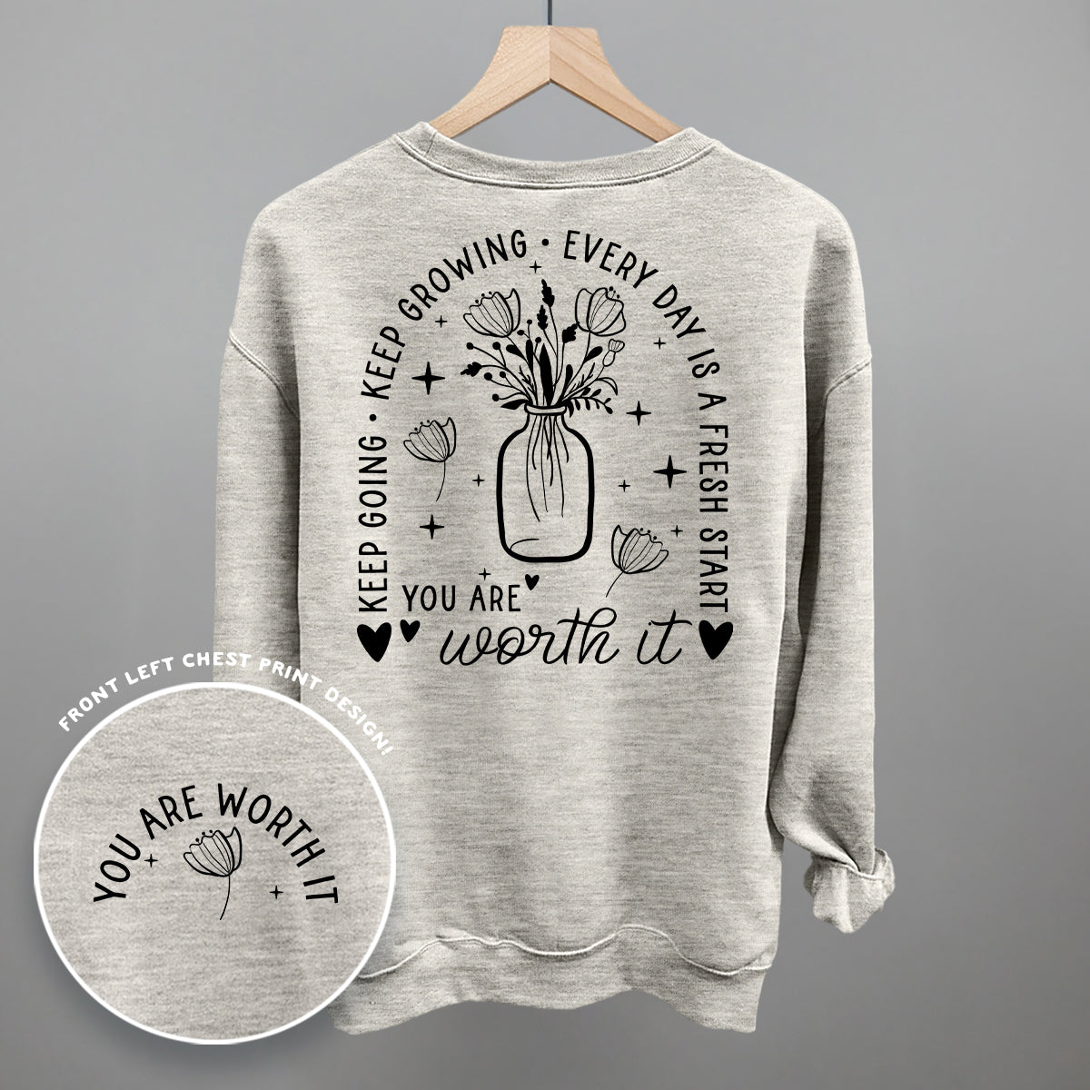 You Are Worth It Black Floral (Back Print) product image 9