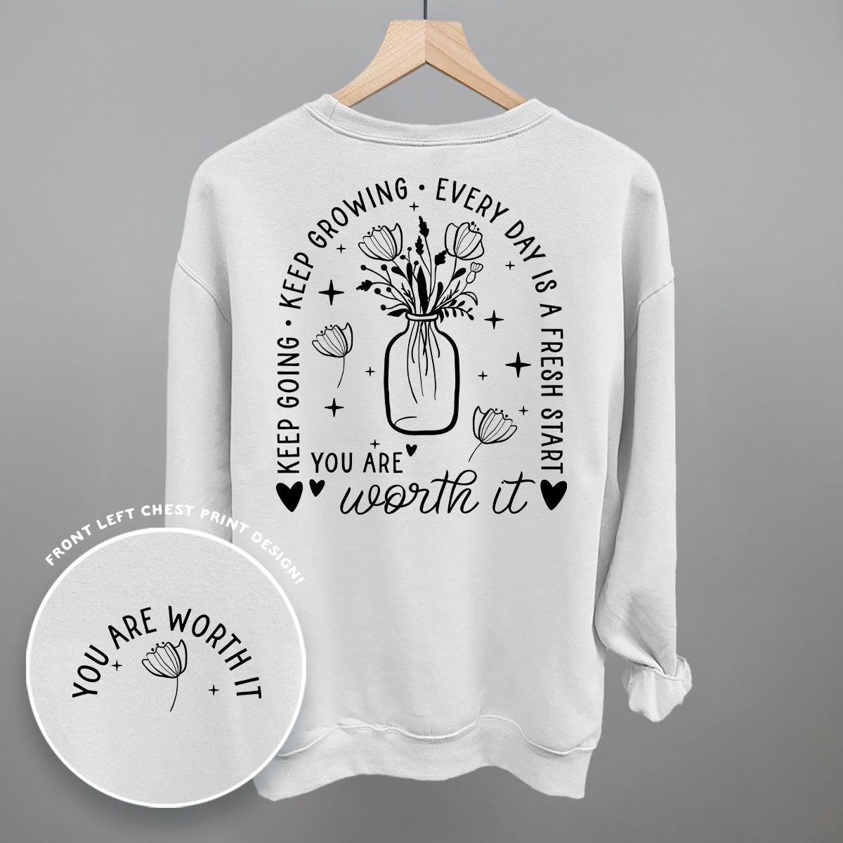 You Are Worth It Black Floral (Back Print) product image 10