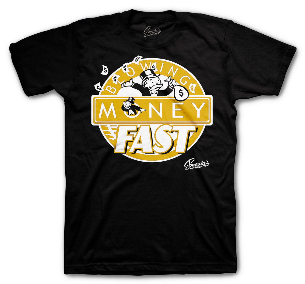 Retro 1 Black Gold Blowing Money Shirt