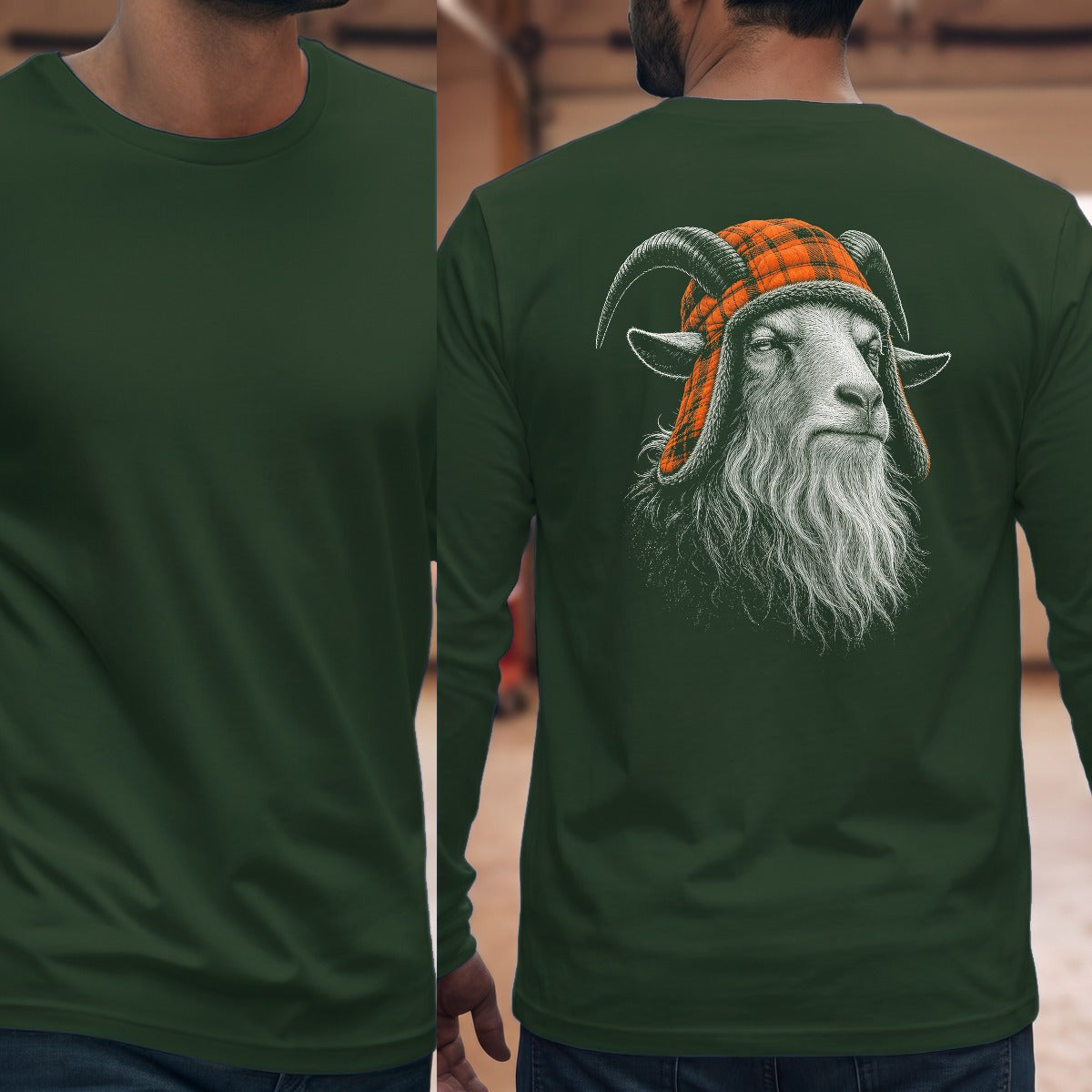 Goat Grandpa Trapper Long Sleeve Tee