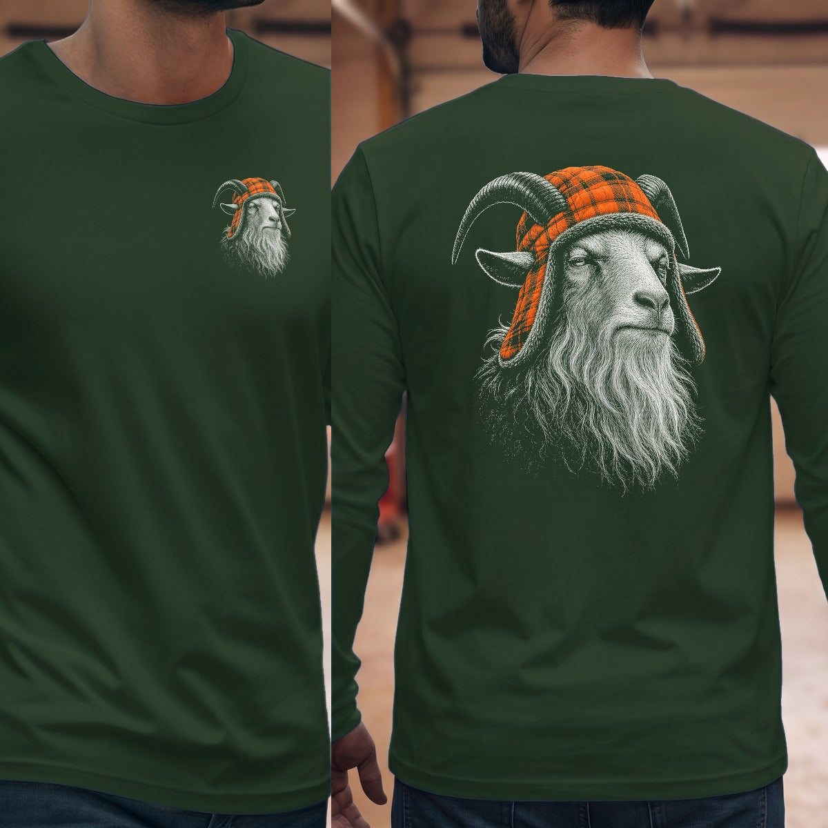Goat Grandpa Trapper Long Sleeve Tee