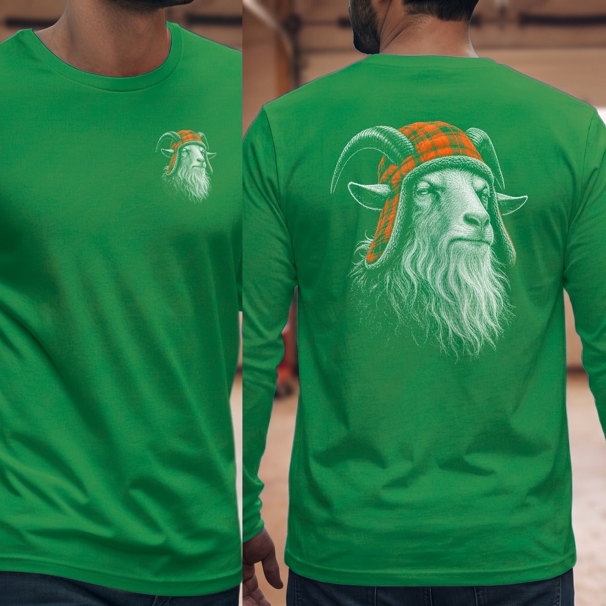 Goat Grandpa Trapper Long Sleeve Tee