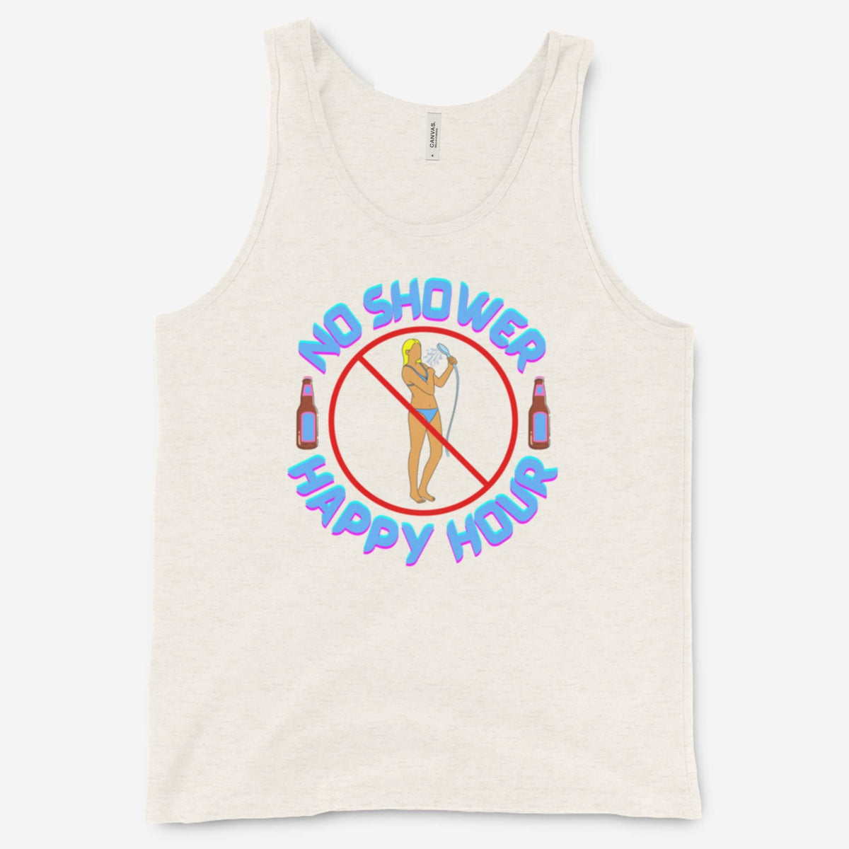 "No Shower Happy Hour" Unisex Tank Top
