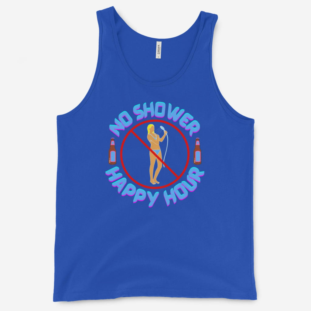 "No Shower Happy Hour" Unisex Tank Top