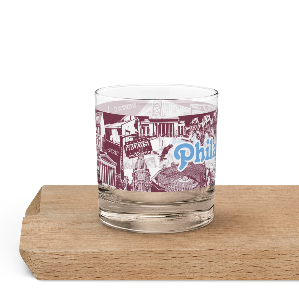 "Philadelphia" Rocks Glass