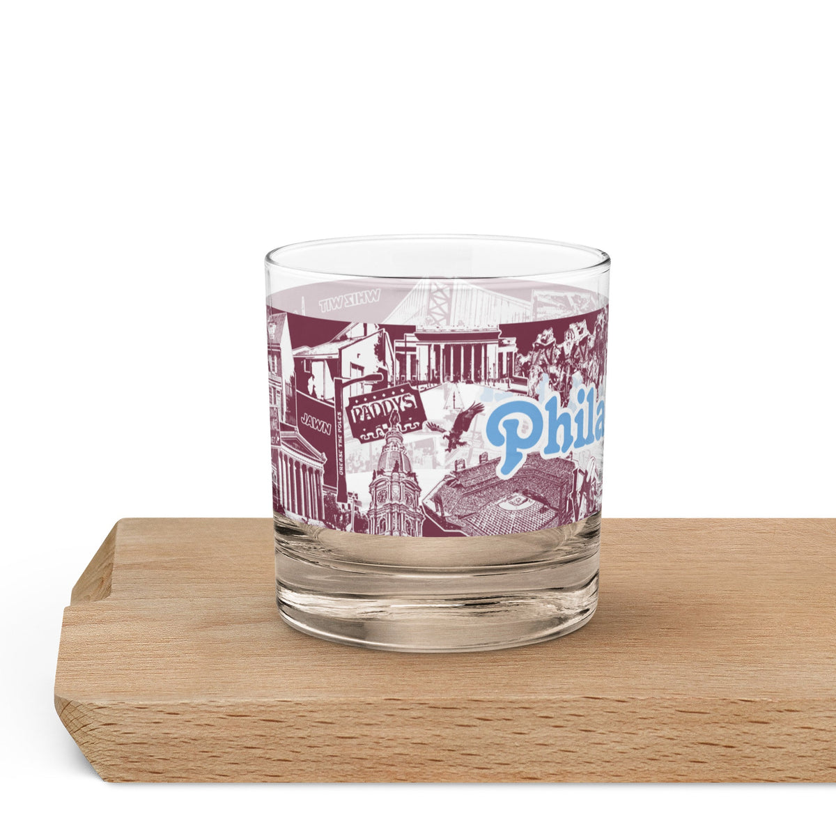 "Philadelphia" Rocks Glass