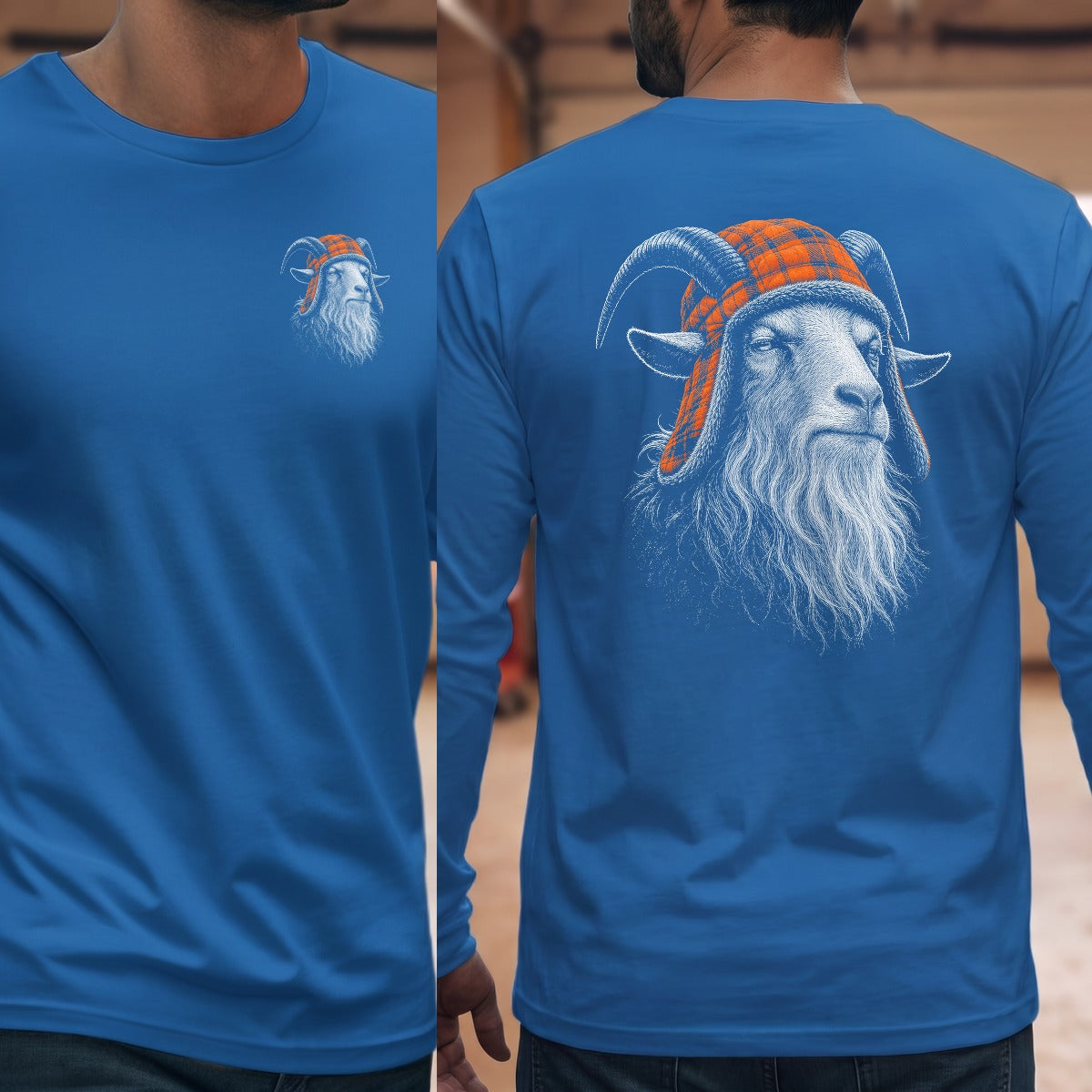 Goat Grandpa Trapper Long Sleeve Tee