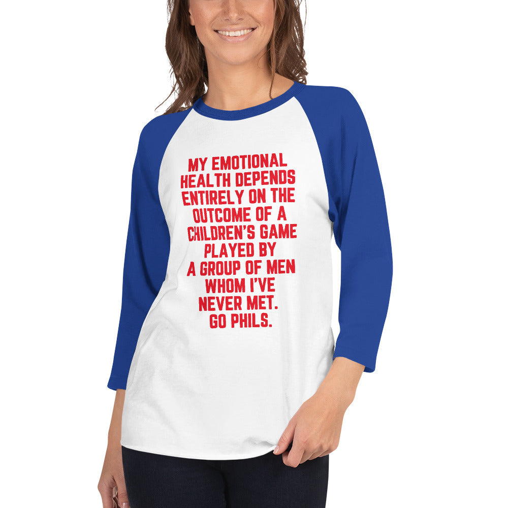 "My Emotional Health Depends on the Phils" 3/4 Sleeve product image 4