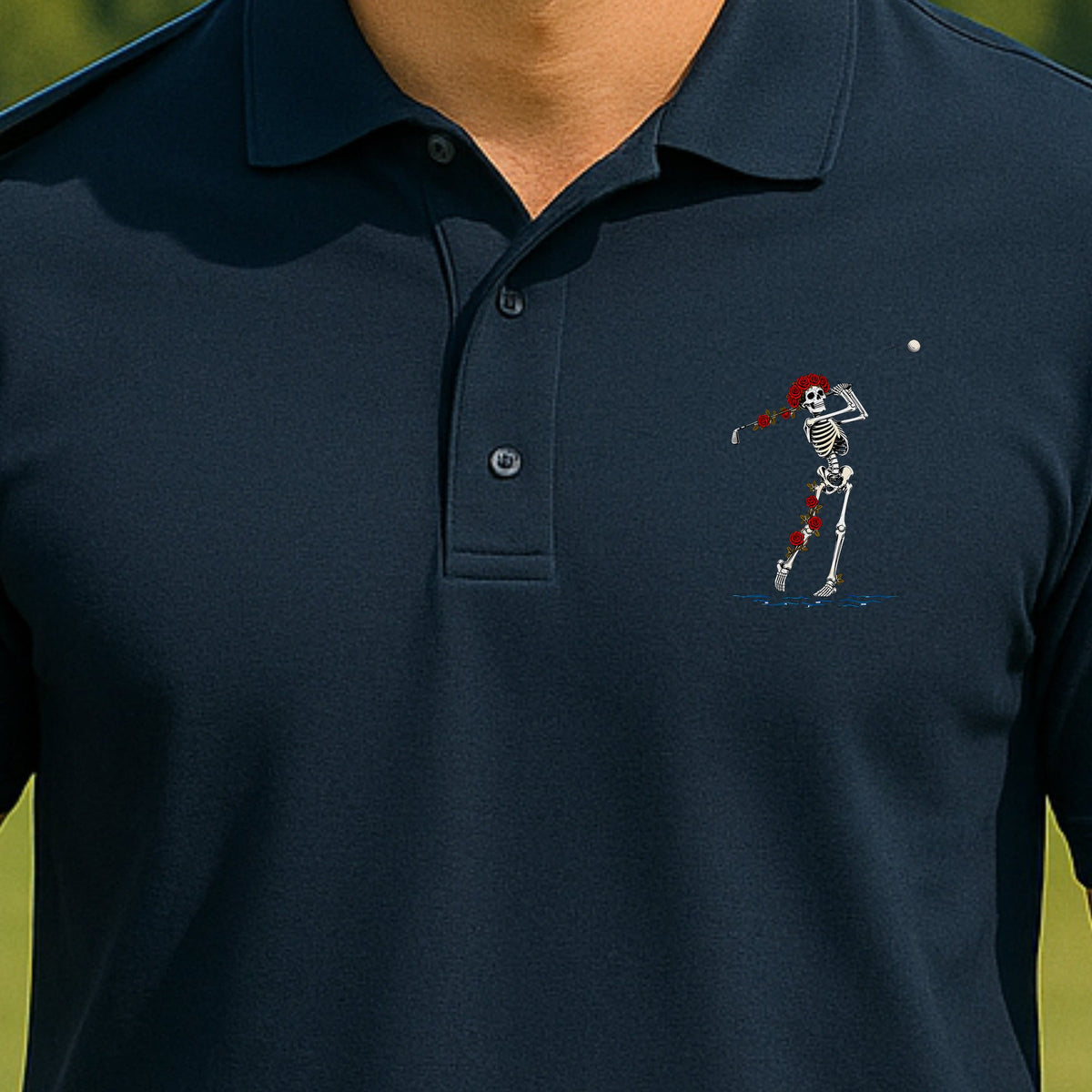 Rose Skeleton Approach Over Water Performance Polo