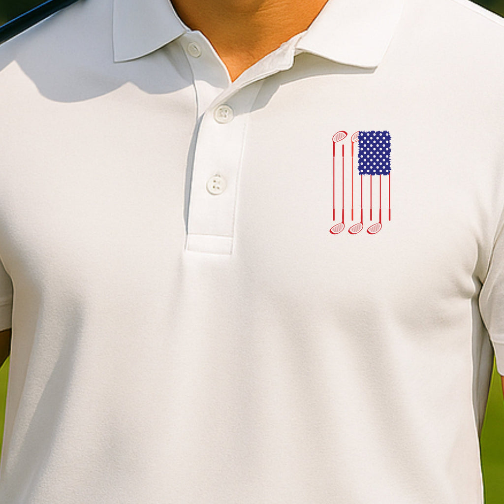 USA Flag Clubs & Balls Performance Polo